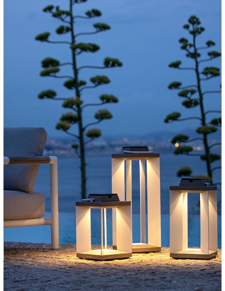 LANTERNE SOLAIRE & RECHARGEABLE TECK/ALU