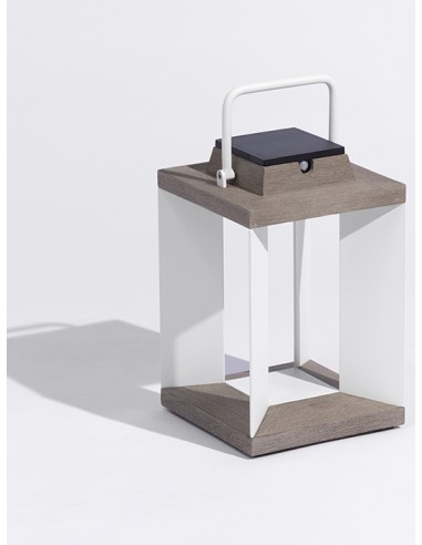 LANTERNE SOLAIRE & RECHARGEABLE TECK/ALU