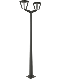 Lampadaire solaire deux têtes METRO