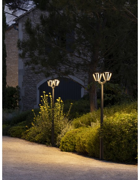 Lampadaire solaire deux têtes METRO