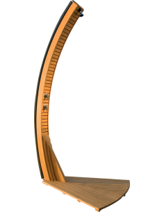 Douche solaire ODALO courbe avec socle, avec robinetterie